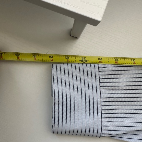 Hugo Boss 16.5 Fitted Shirt Long Sleeve Button Down Gray Grey Stripe Cotton MINT - Picture 10 of 11